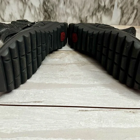 IMAC Croc Embossed Patent Leather Side Zip Booties Sz 39 US 9 Made In Italy - Picture 8 of 13